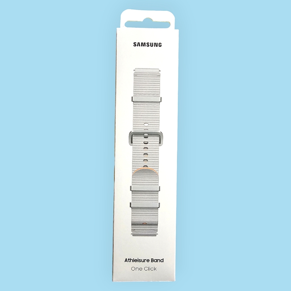 New Samsung Galaxy Watch7 Athleisure Band, M/L, Silver (Fits Watch 4, 5, 6, 7)